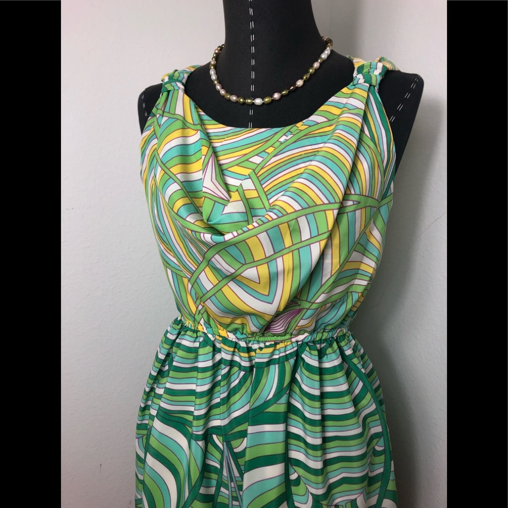 DKNY Paisley Cowl Neck Dress